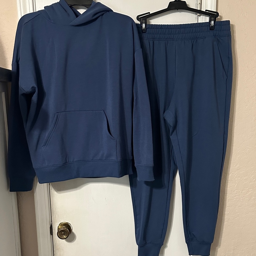 Blue Hoodie and Jogger Set